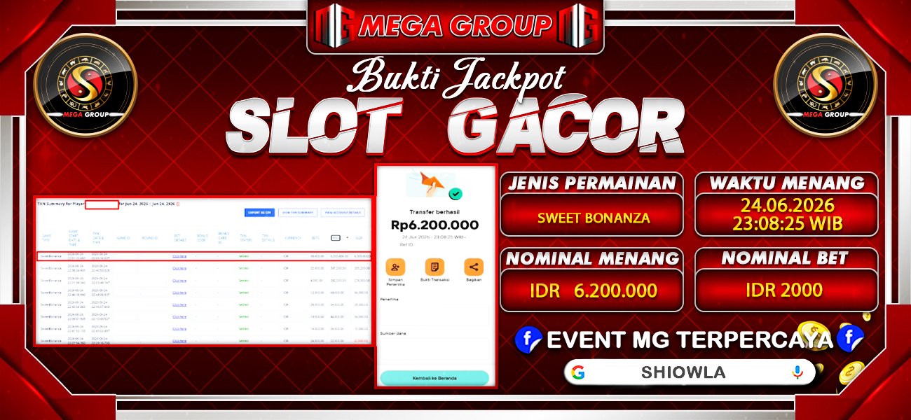 Bukti JP situs Shiowla hari Kamis, 25 Juni 2026