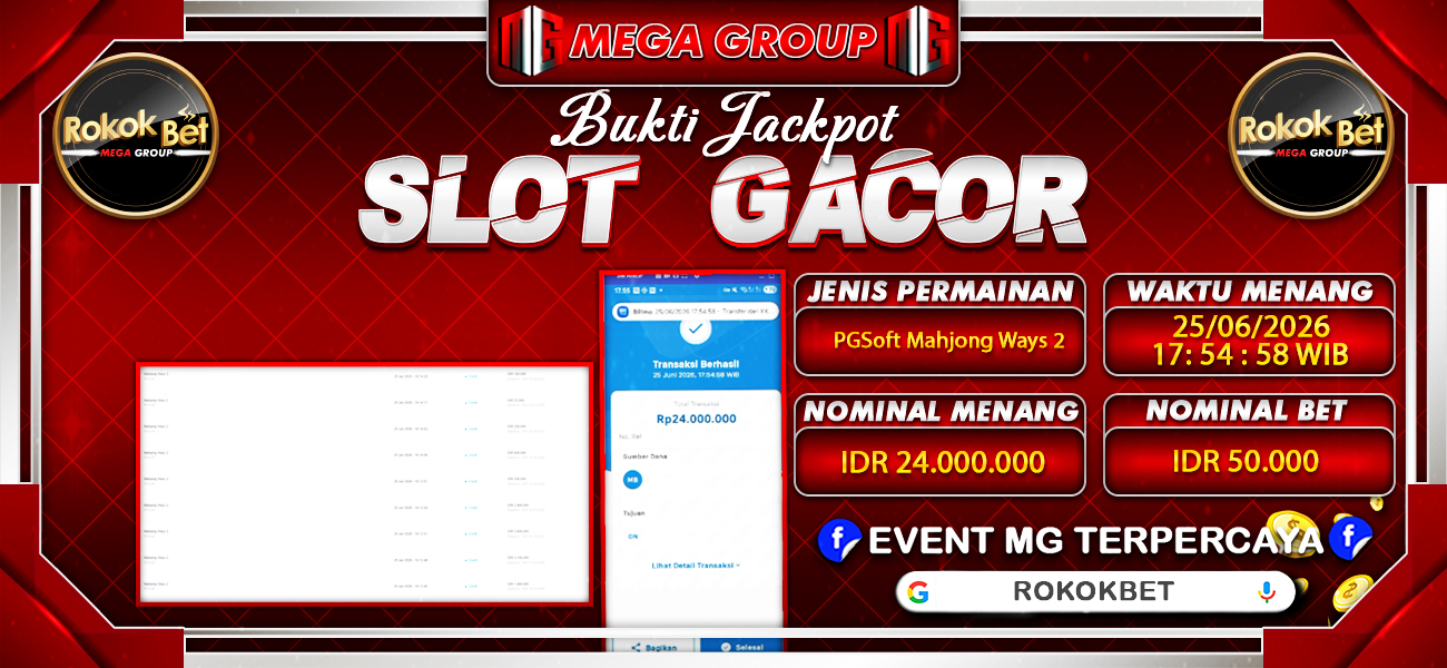 Bukti JP situs Rokokbet hari Kamis, 25 Juni 2026